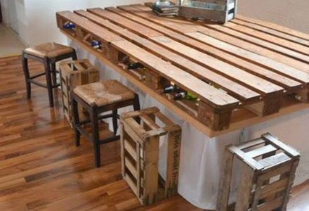 pallet homemade bar table